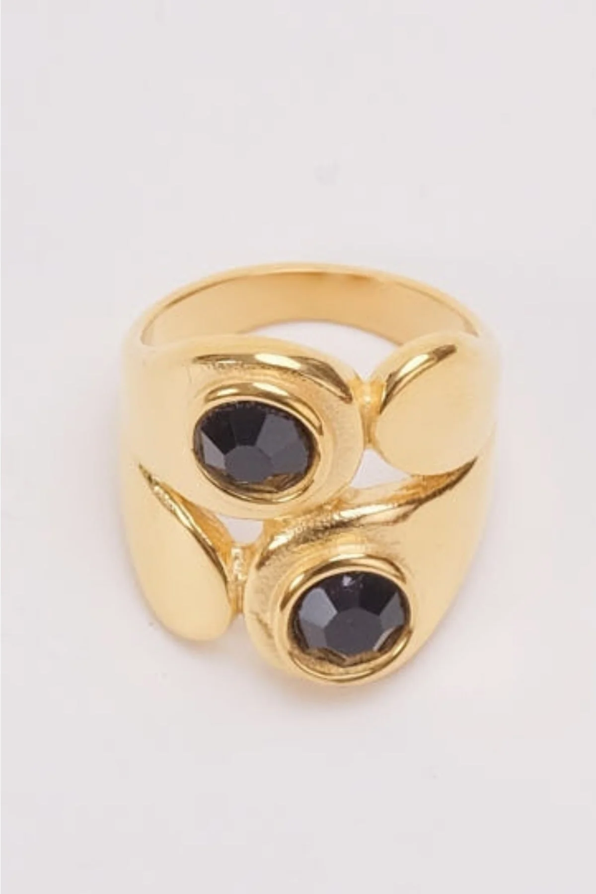 Black & Gold Chunky Ring - Size 7