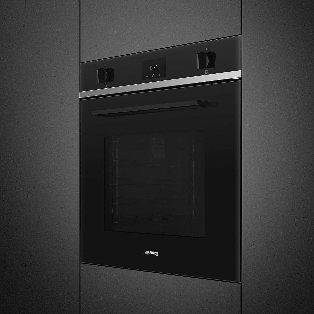 60cm Cucina Pyrolytic Single Oven in Black