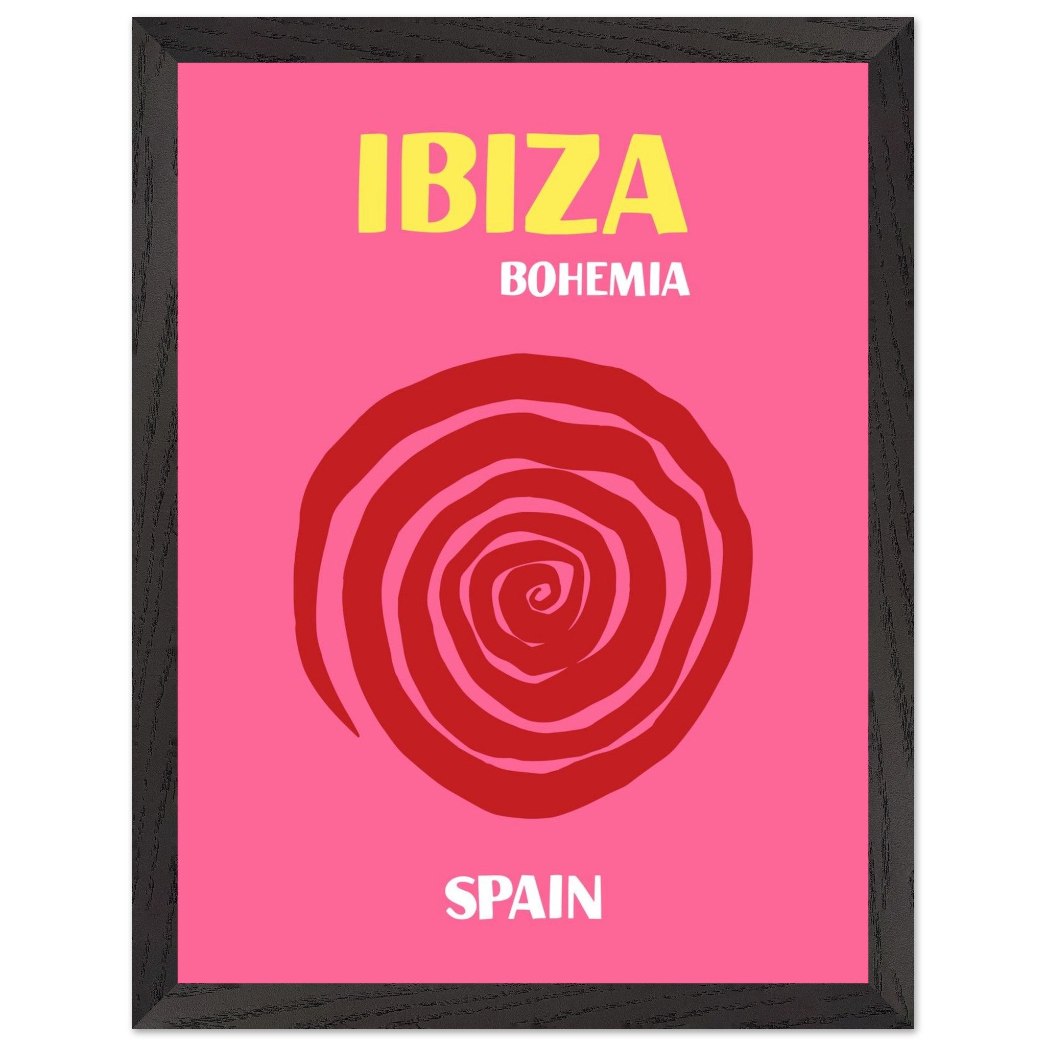 Artfulprints Poster met Lijst Spanje - Ibiza  - 30x40 cm - Roze