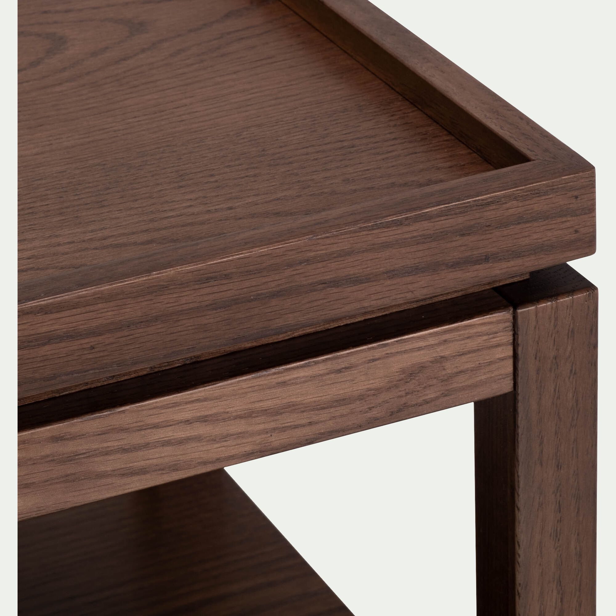 DAVI - Table de chevet en chêne L45xl35xH45cm - bois foncé