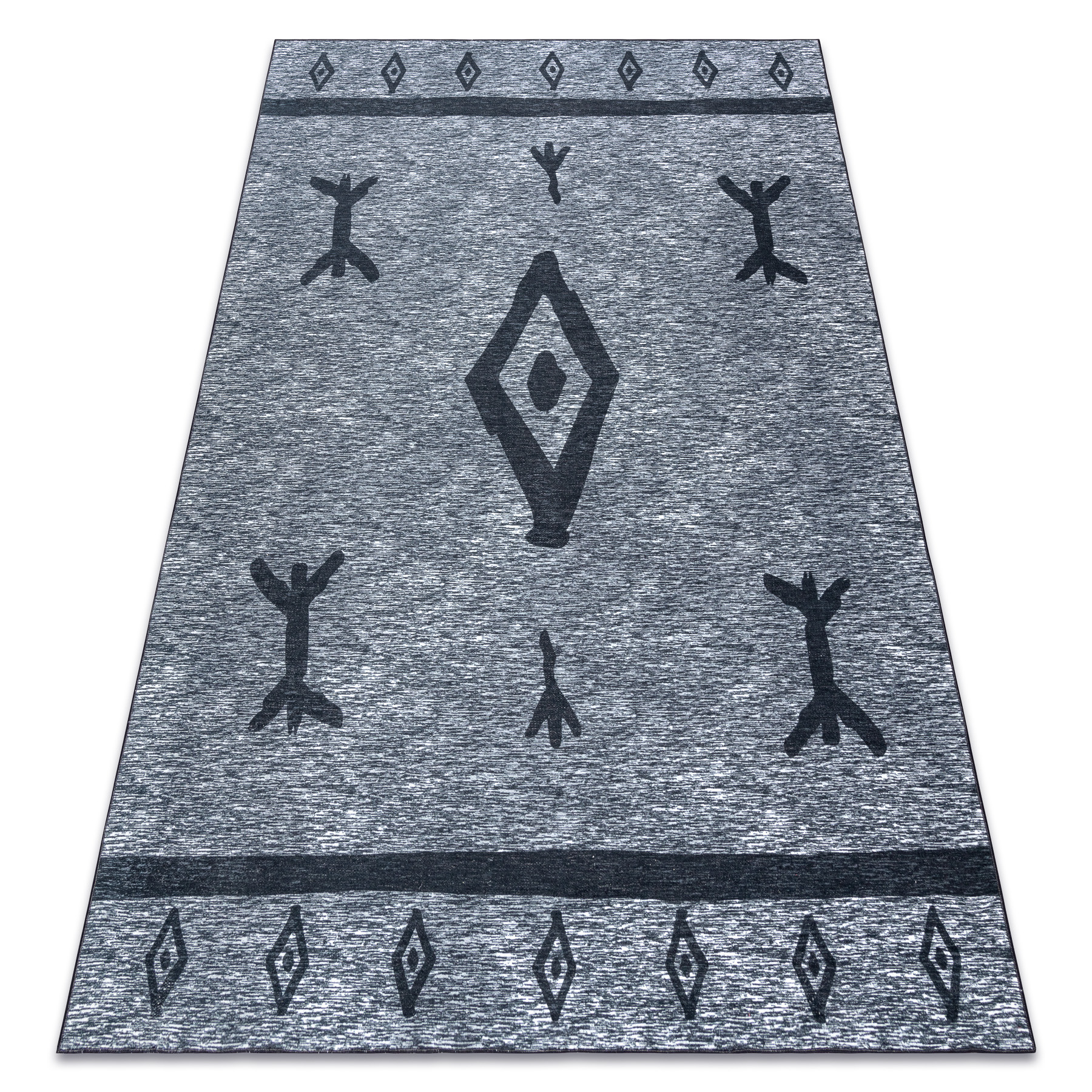 Dywan ANTIKA 119 tek, nowoczesny aztecki, do prania - szary 80x150 cm