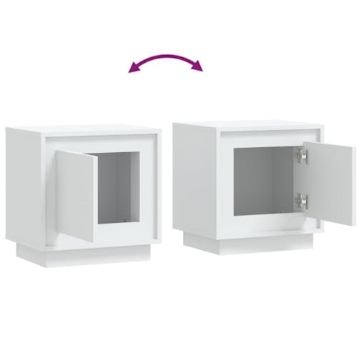 NNEVL Bedside Cabinets 2 pcs White 44x35x45 cm Engineered Wood