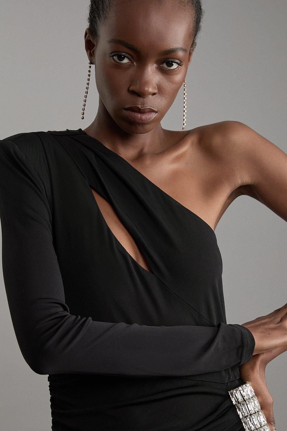 KarenMillen Premium Viscose Jersey Hardware Maxi Dress