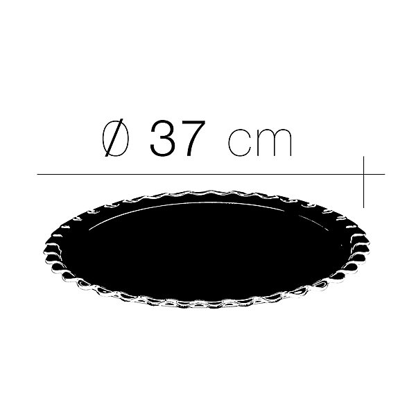 Lot de 2 Plat à tarte rond en verre transparent, plat à gâteau, plat de service - Diamètre 37 cm