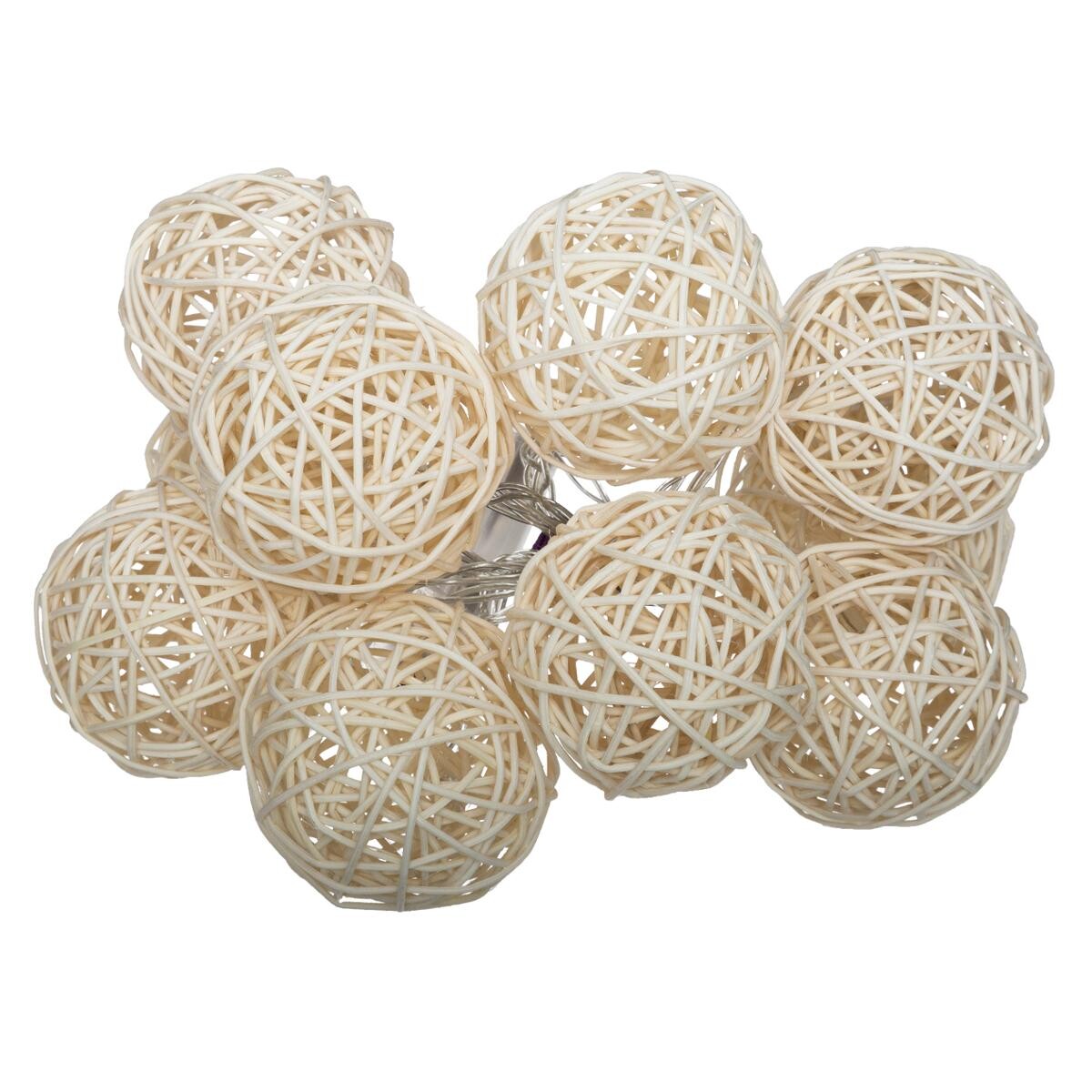 Battery powered LED garland Ivory white, L.162 cm