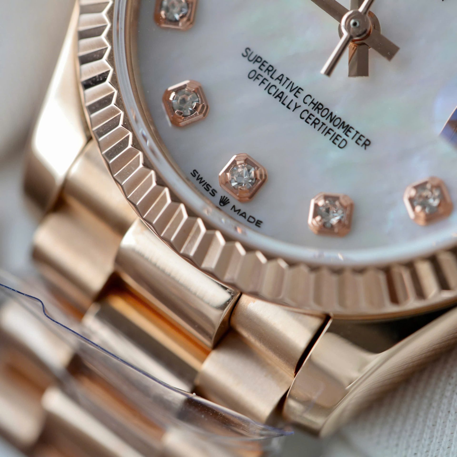 Rolex Datejust 278275-0009 RG Plated MOP Dial CZ Diamonds 31mm Super Clone