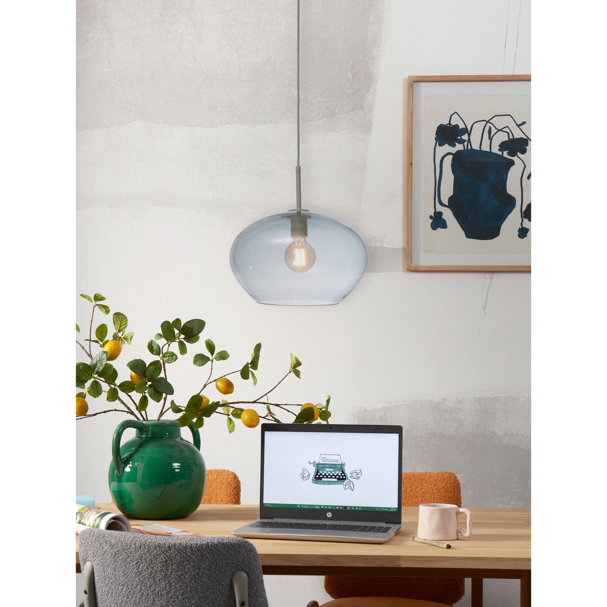 it's about RoMi Hanglamp Bologna - Grijs - 35x35x23cm