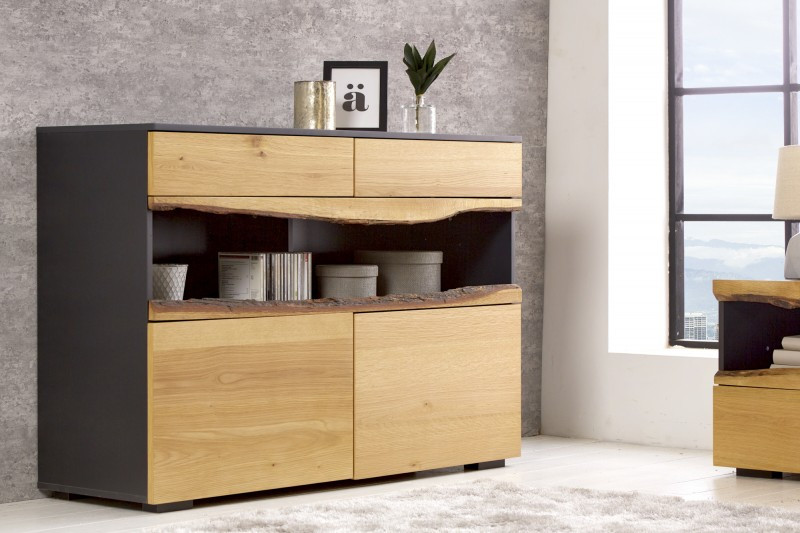 INVICTA komoda WILD OAK 120 cm szary dąb - drewno naturalne