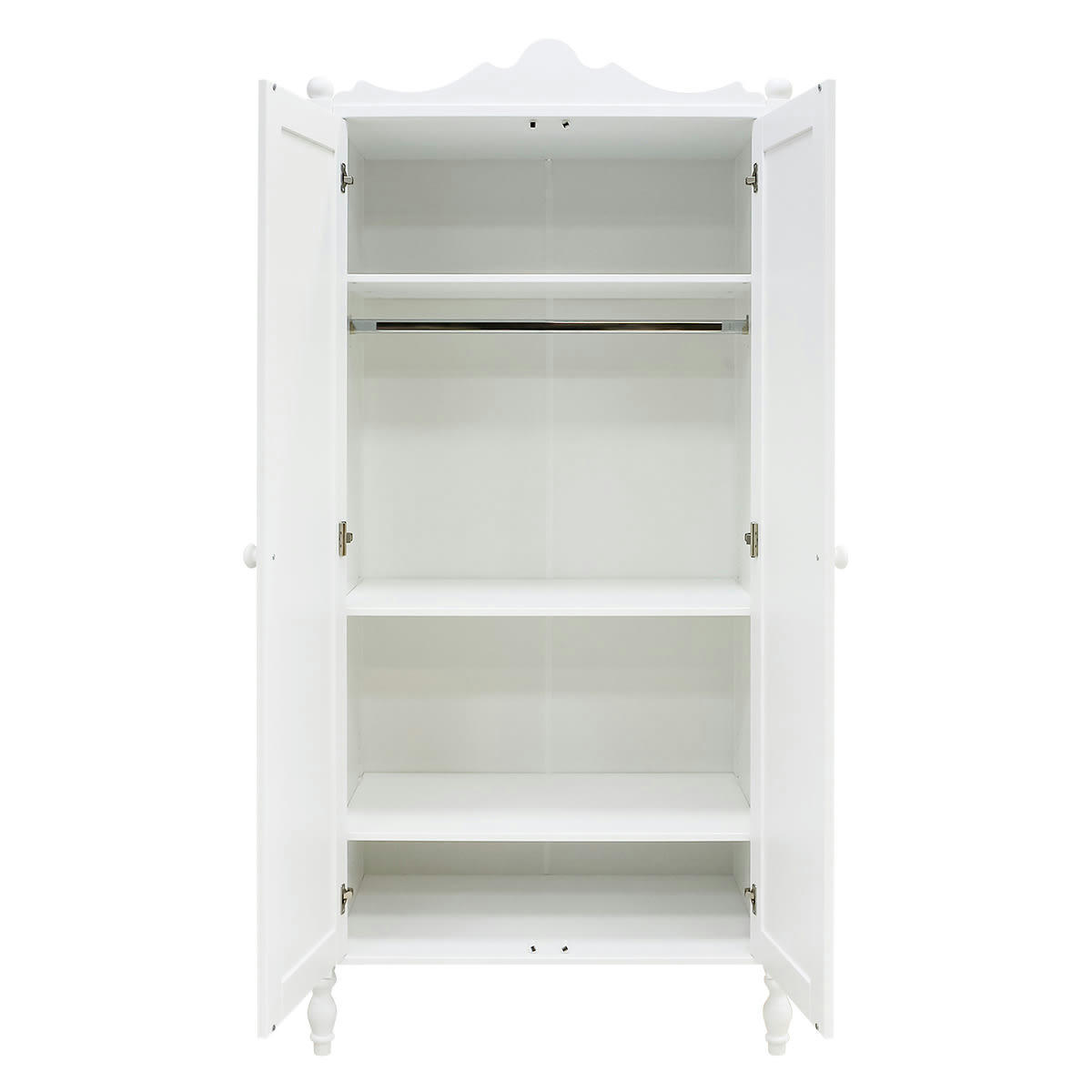 BELLE - Armoire 2-portes en MDF et hêtre blanc