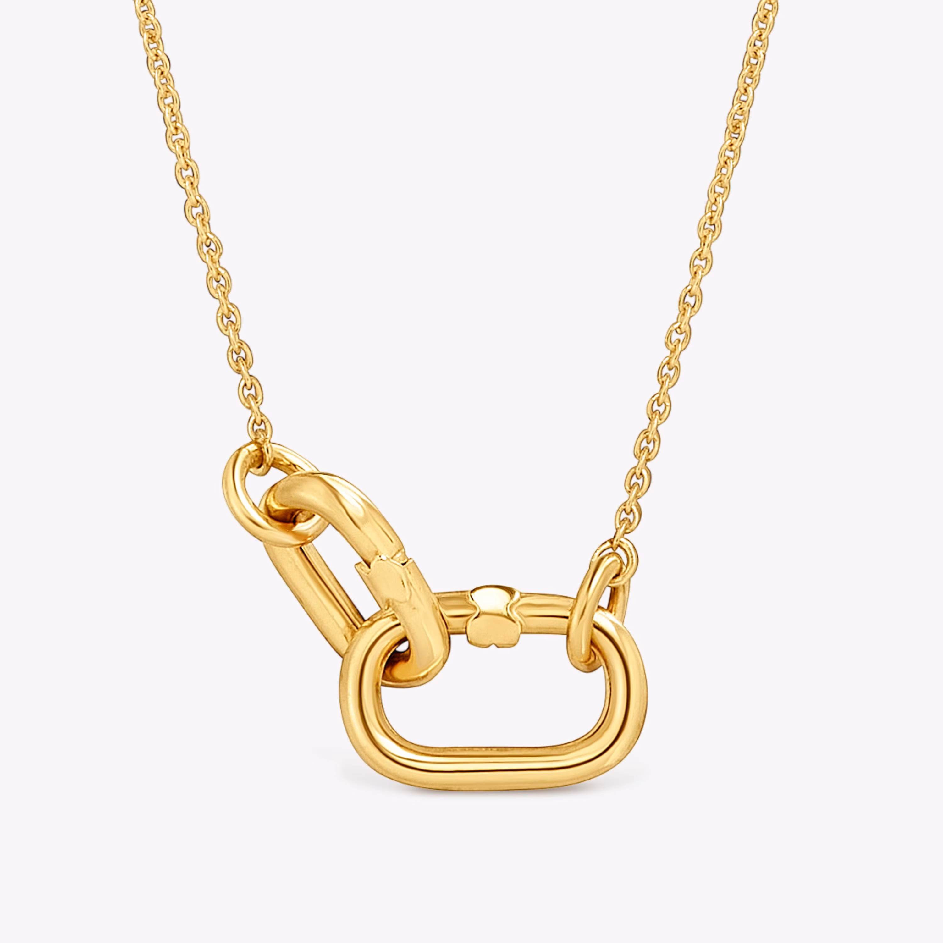 Gargantilla de oro doble Hold Oval