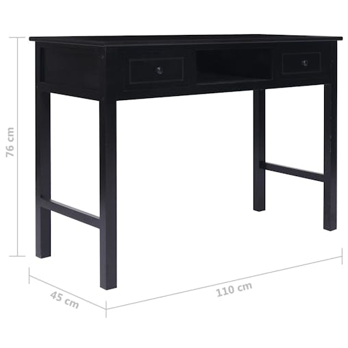 NNEVL Writing Desk Black 110x45x76 cm Wood