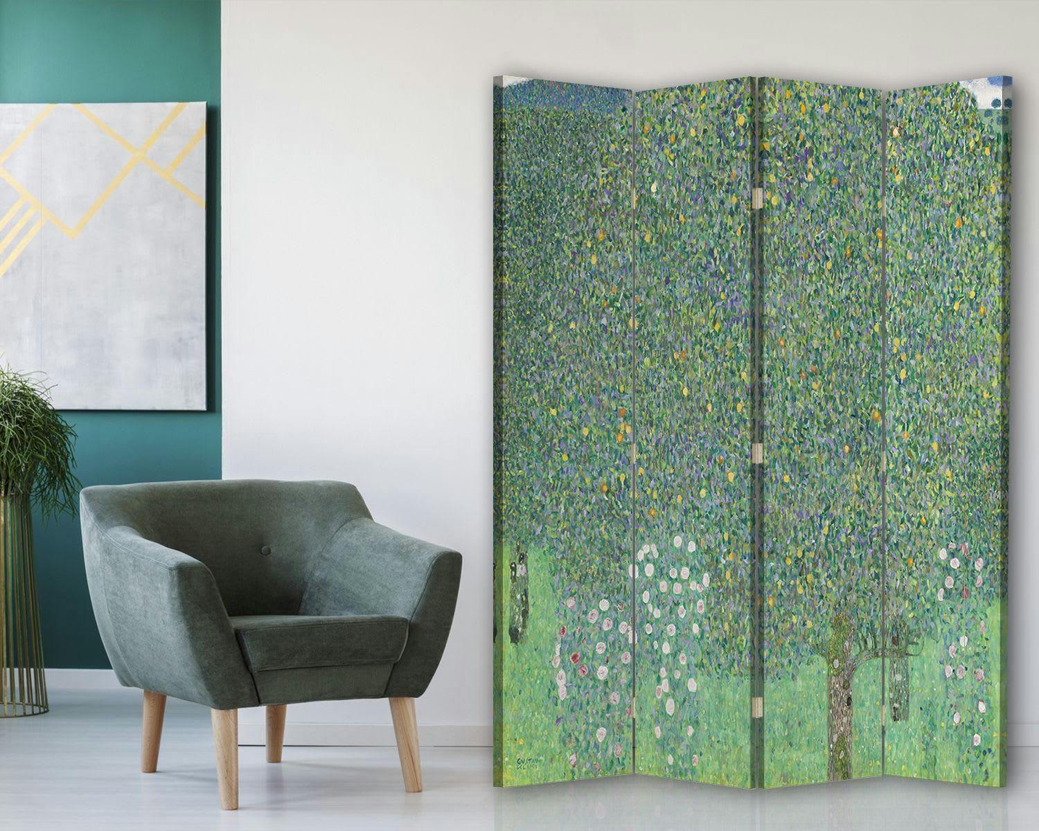 - Paravent Rosiers Sous les Arbres - Gustav Klimt cm 145x170 (4 volets)
