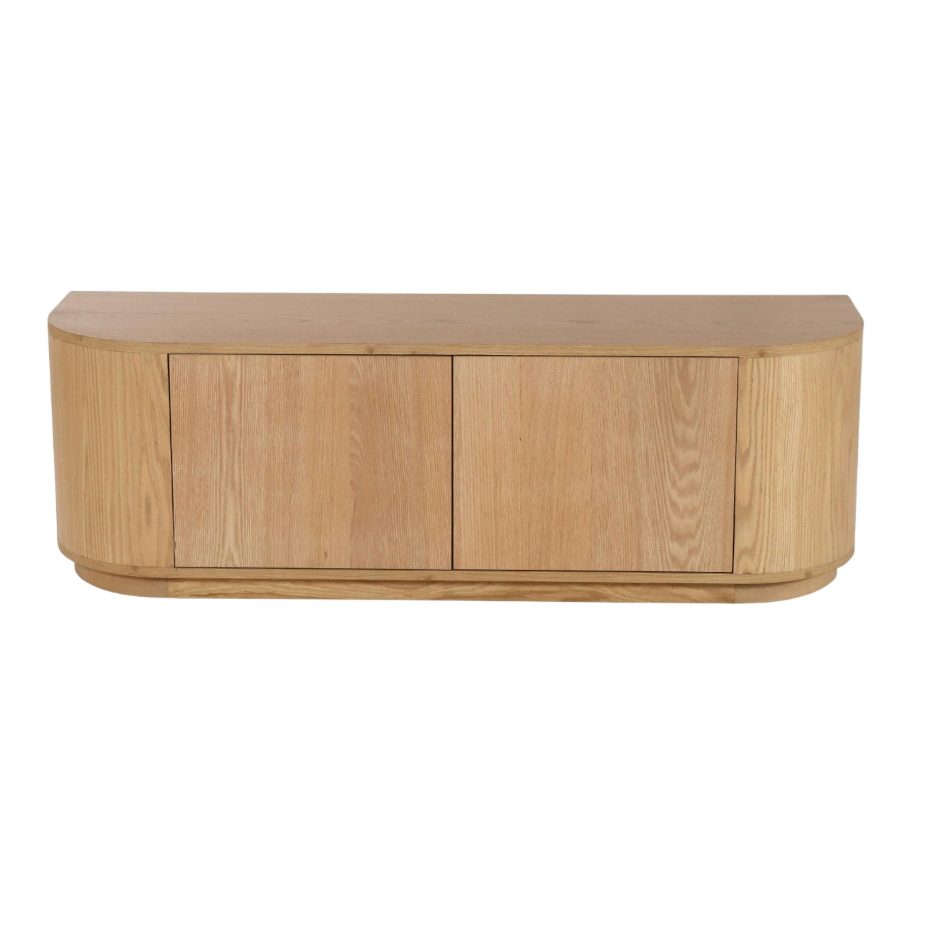 Meuble TV design en chêne clair 2 portes LOREN