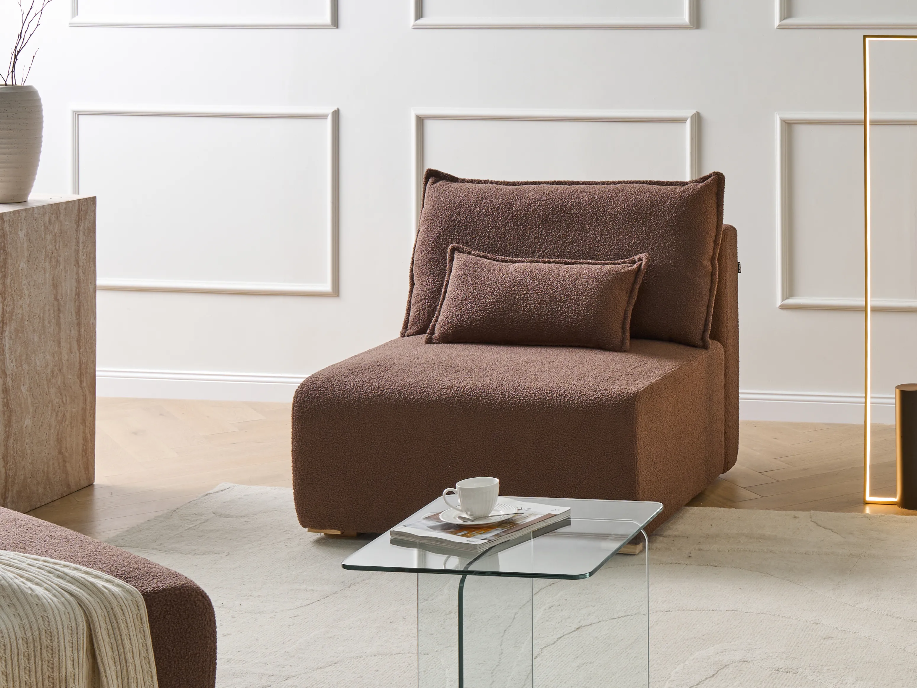 1-Seat Section NERBO Boucle Brown