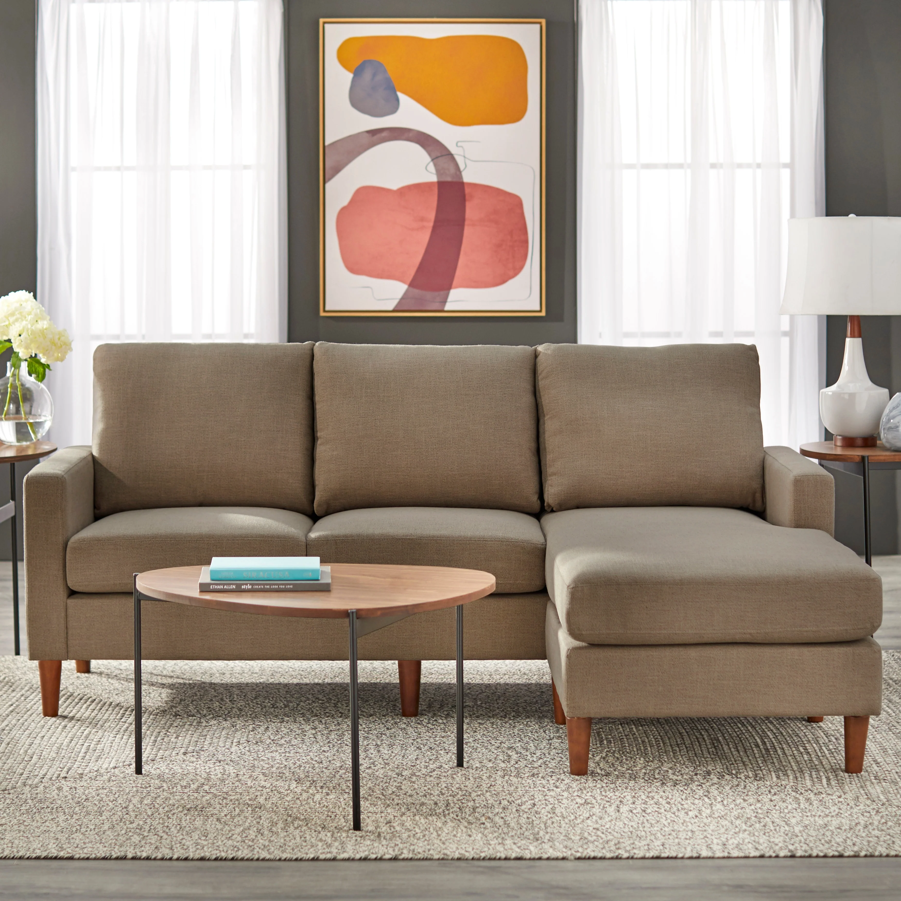 Lifestorey Lee Sofa with Reversible Chaise