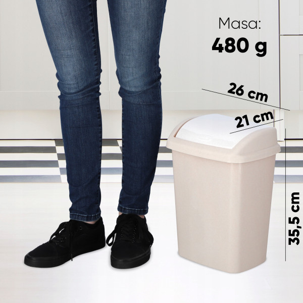 Curver Kosz Na Śmieci Uchylny 10 L Beżowy