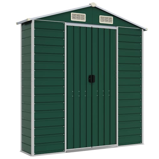 NNEVL Garden Shed Green 191x130x198 cm Galvanised Steel