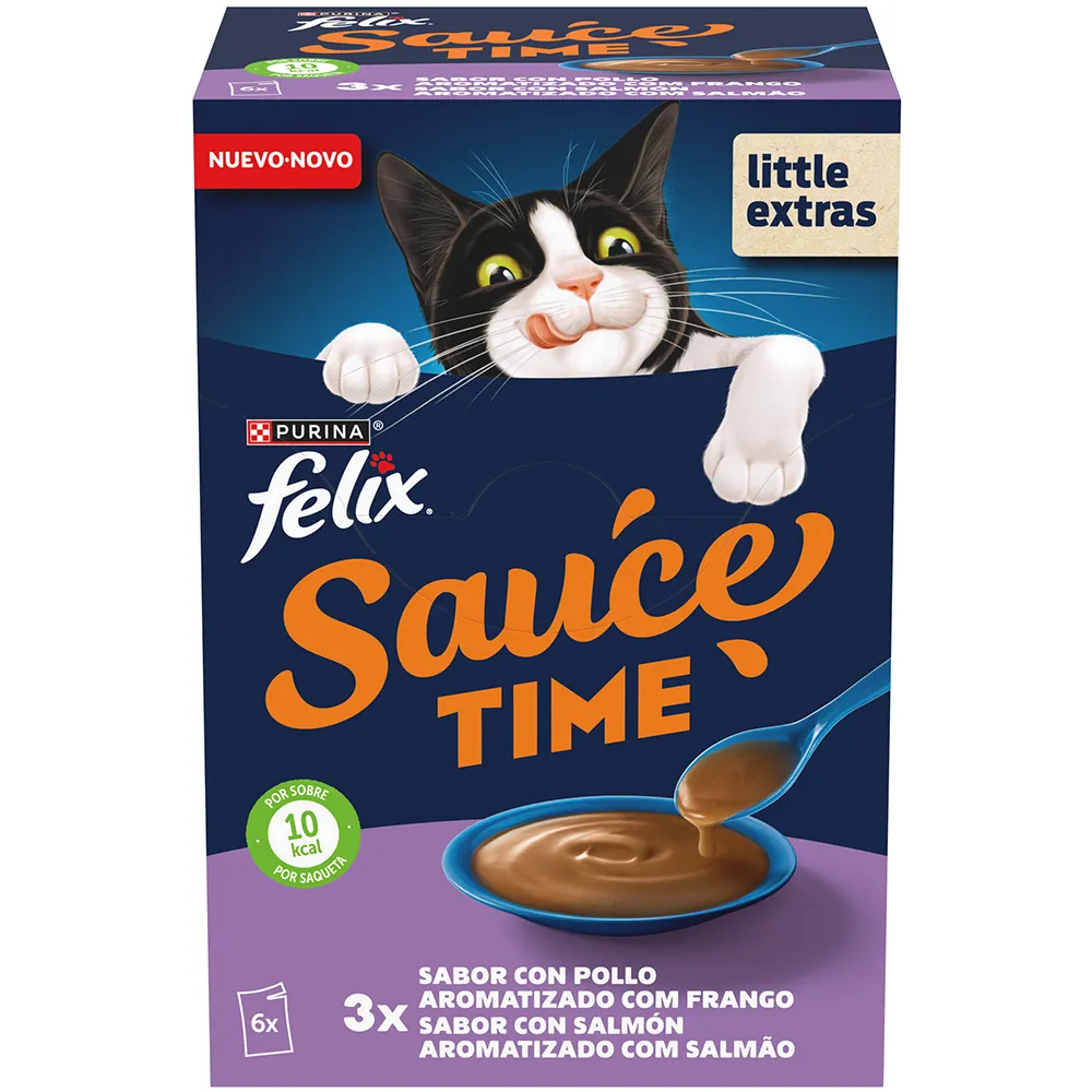 Purina Felix Sauce Soup Chicken and Salmon wet cat food 6x48g