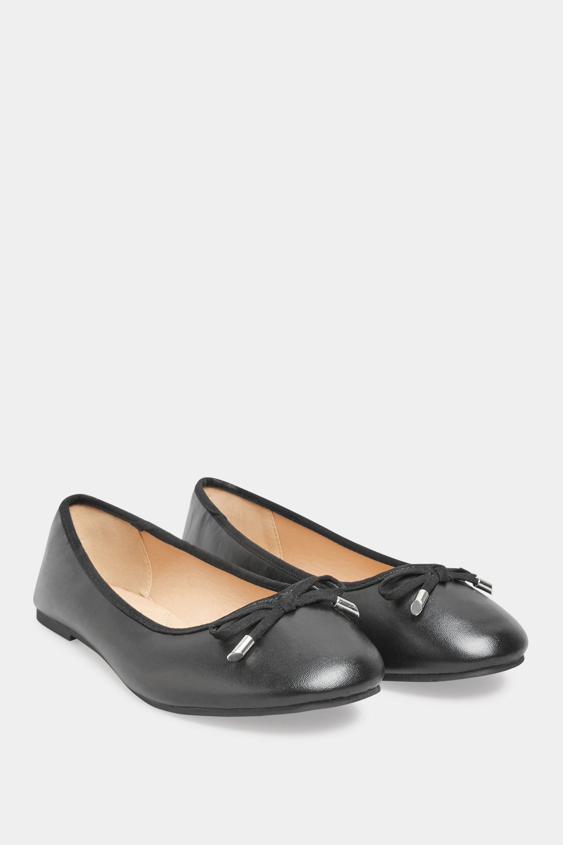 Yours Extra Wide Fit Ballerina Pumps With Bow Detail