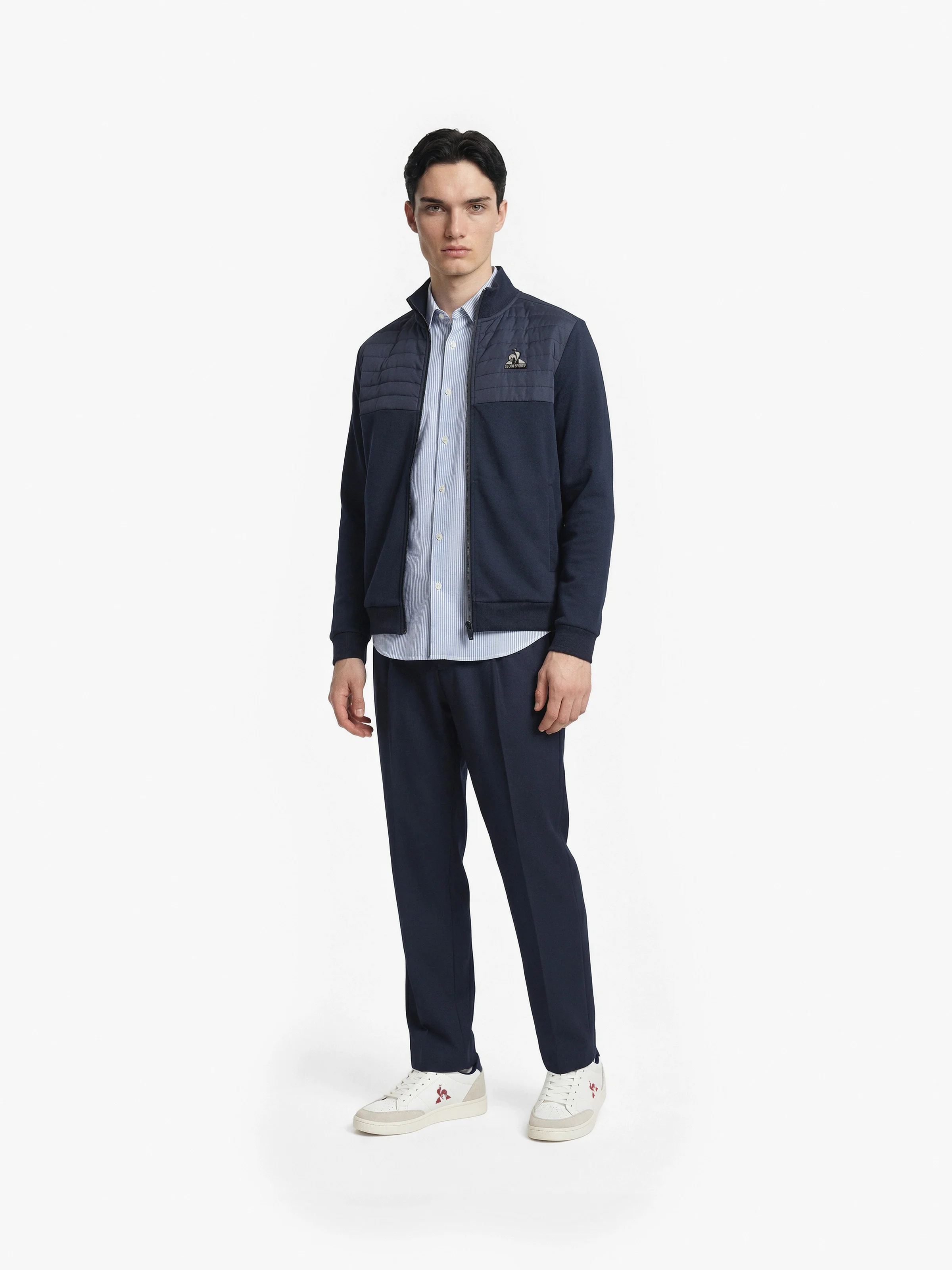 Veste bi-matière matelassée avec manches en jersey technique