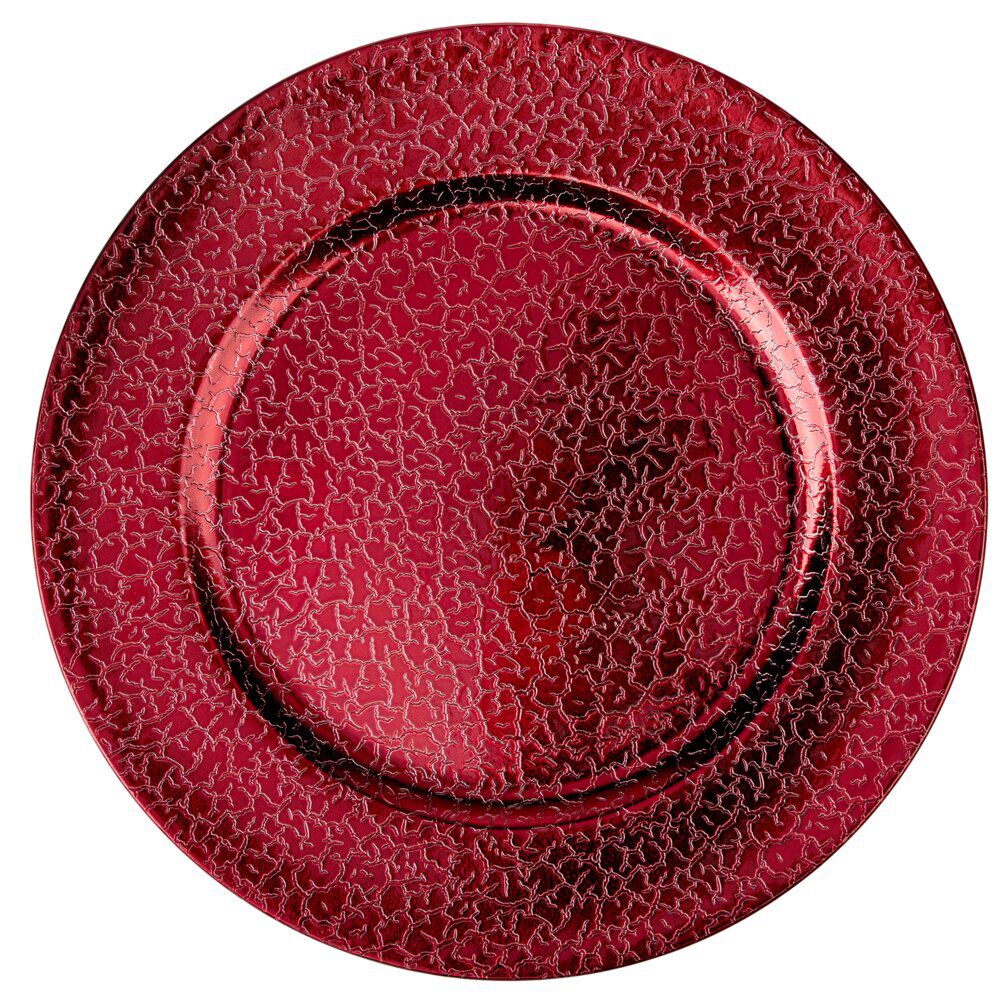 Sous-assiette motif croco Ø33 cm rouge