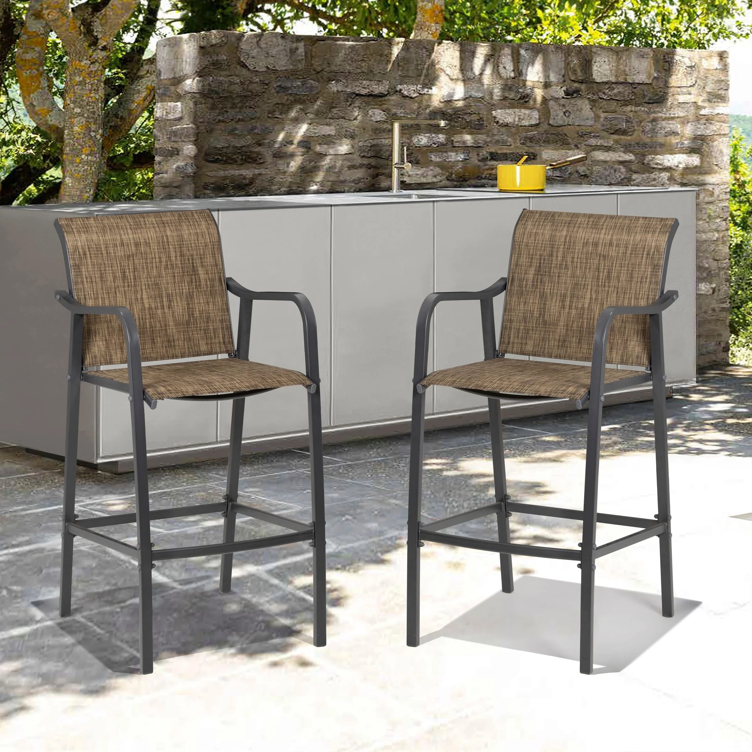 Lightweight Bar Height Barstools Outdoor Bar Stools Patio Bar Chairs - 21.3 W x 22.5 D x 44 H