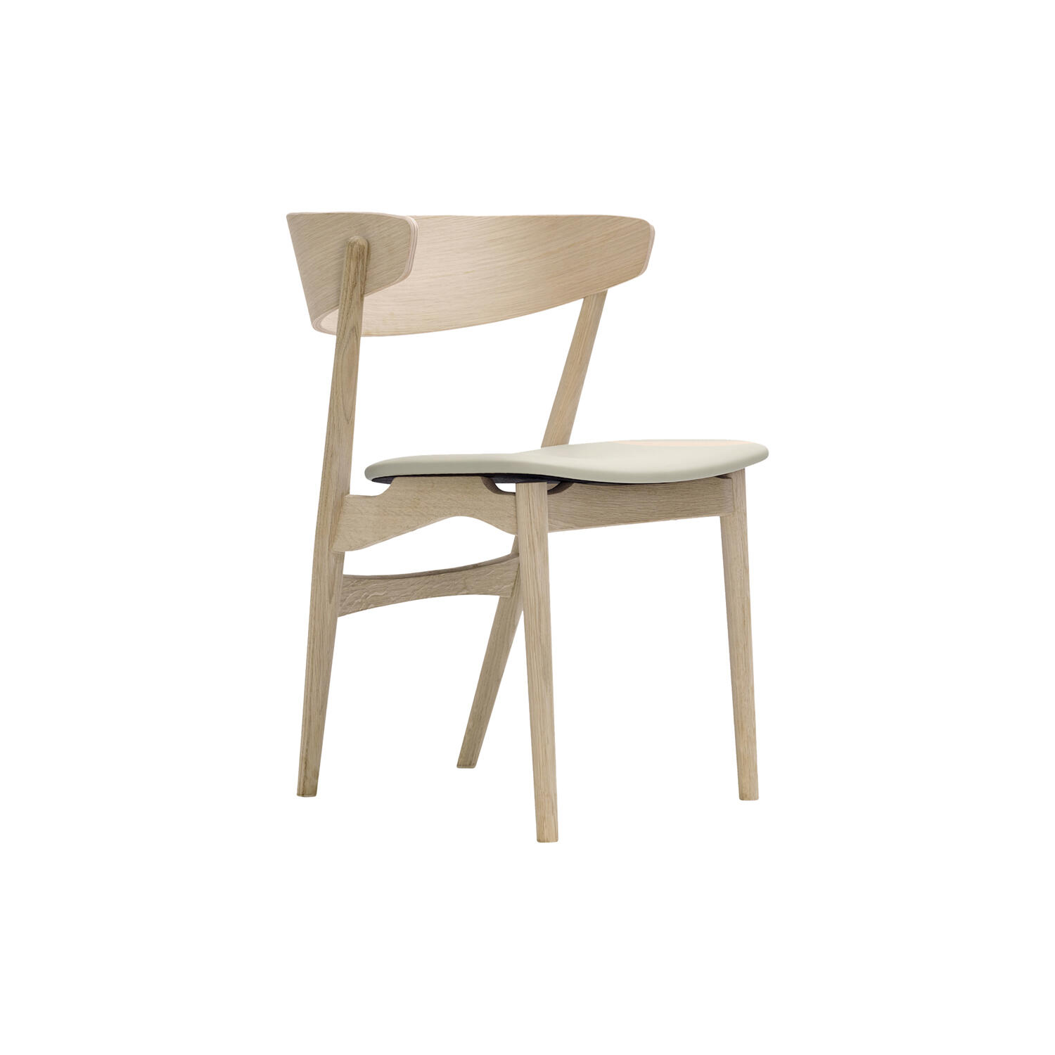 Sibast No 7 spisestol, white oiled oak/light grey