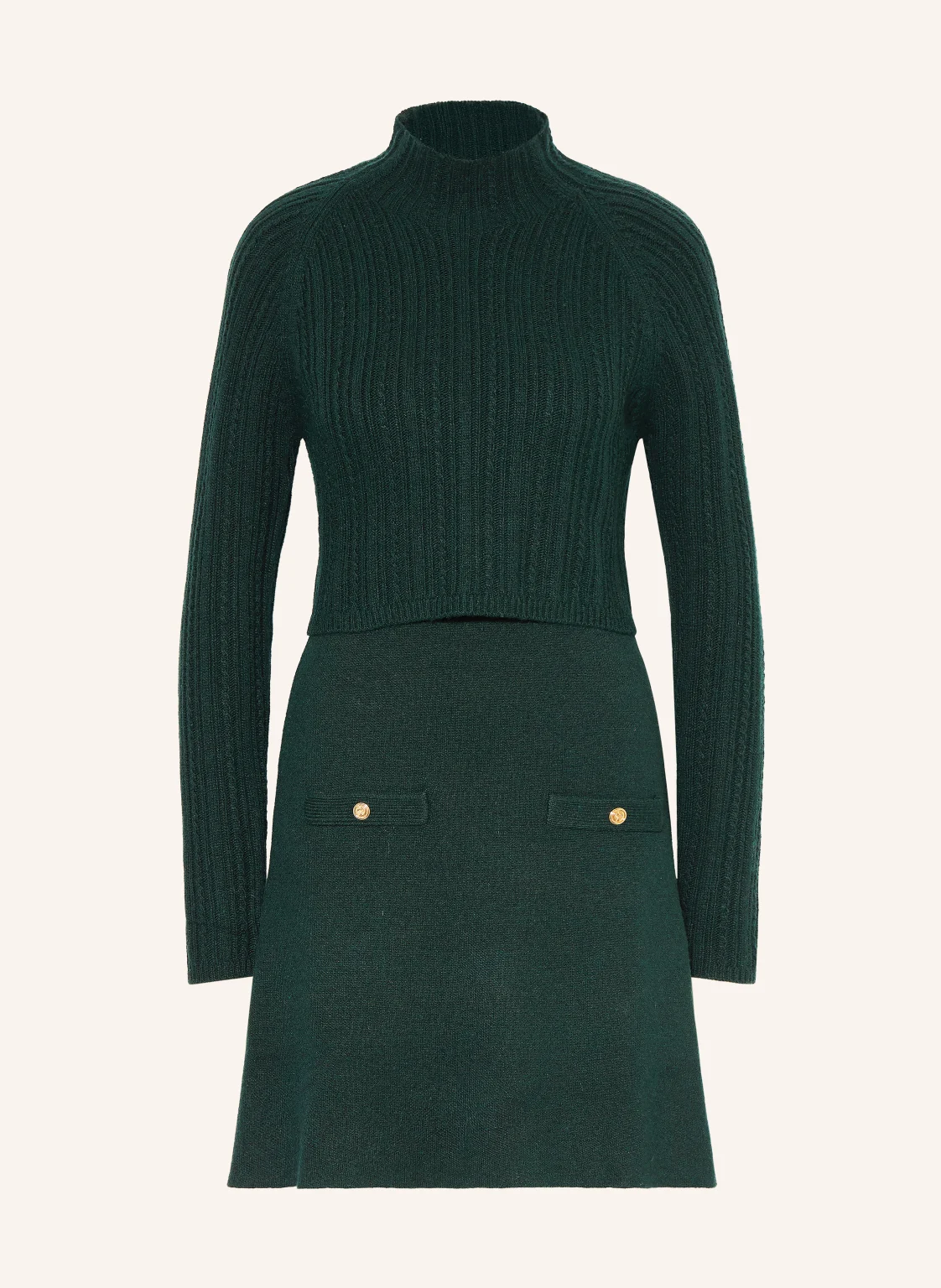 maje Set: Strickkleid und Pullover