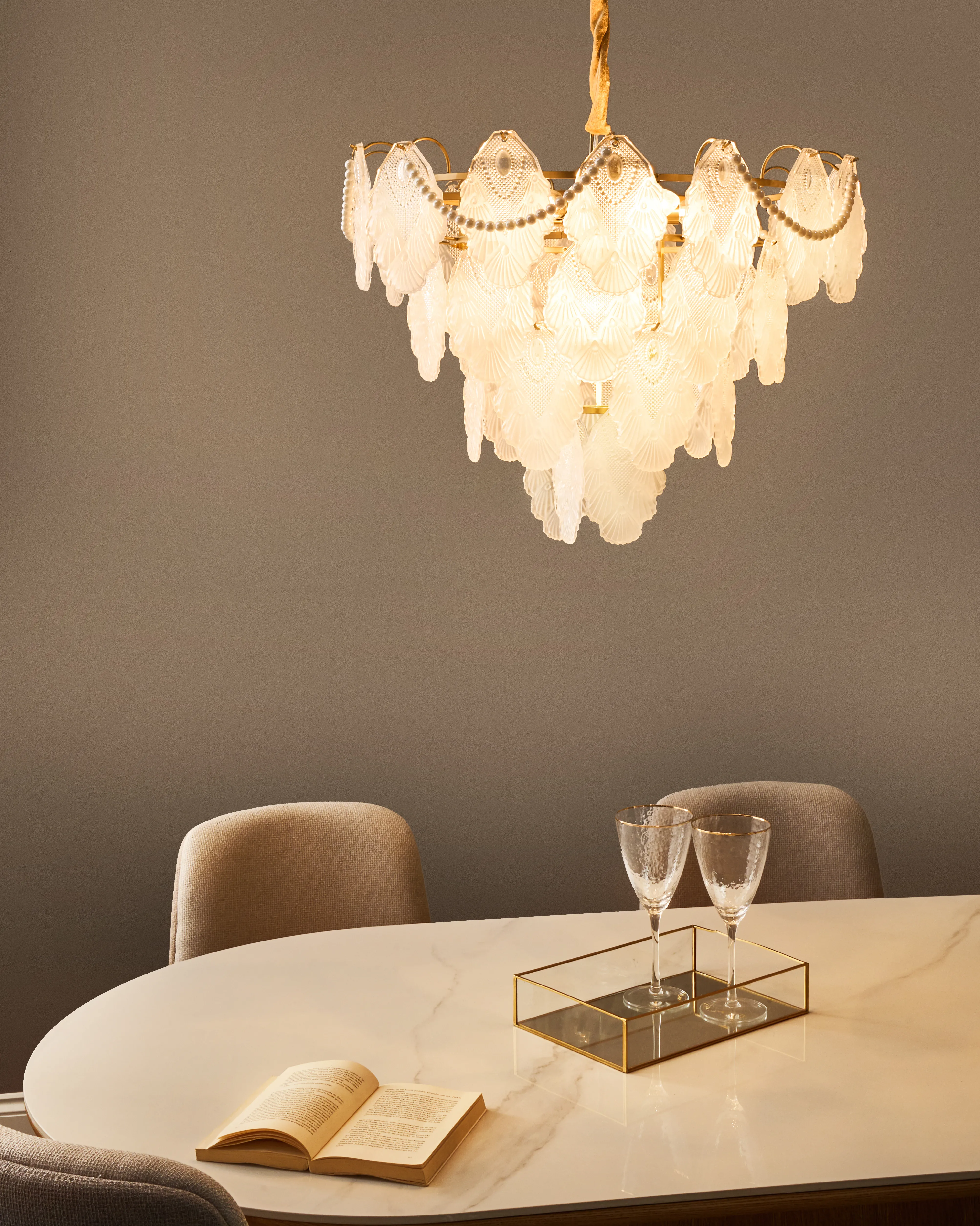 Chandelier ACARIGUA Glass Brass
