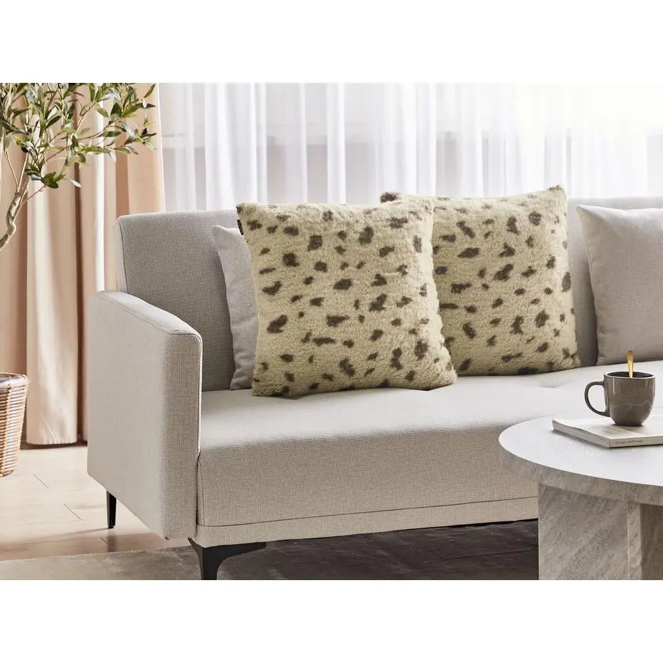 KASRA - Sierkussen set van 2 - Beige - Kunstbont