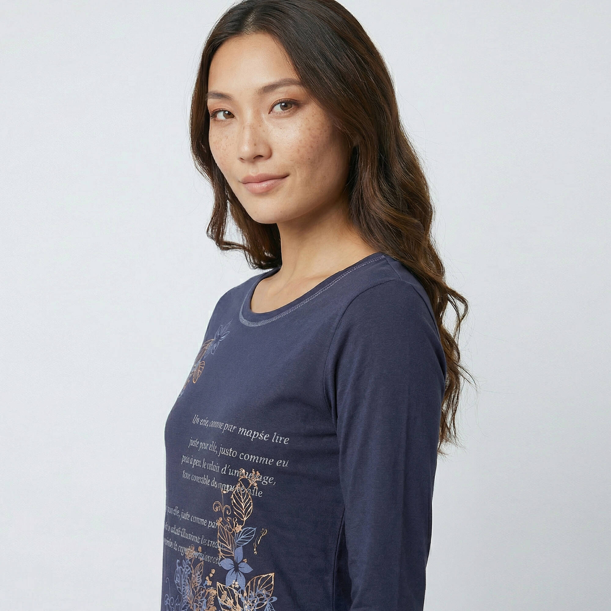 T shirt manches longues imprimé fleuri