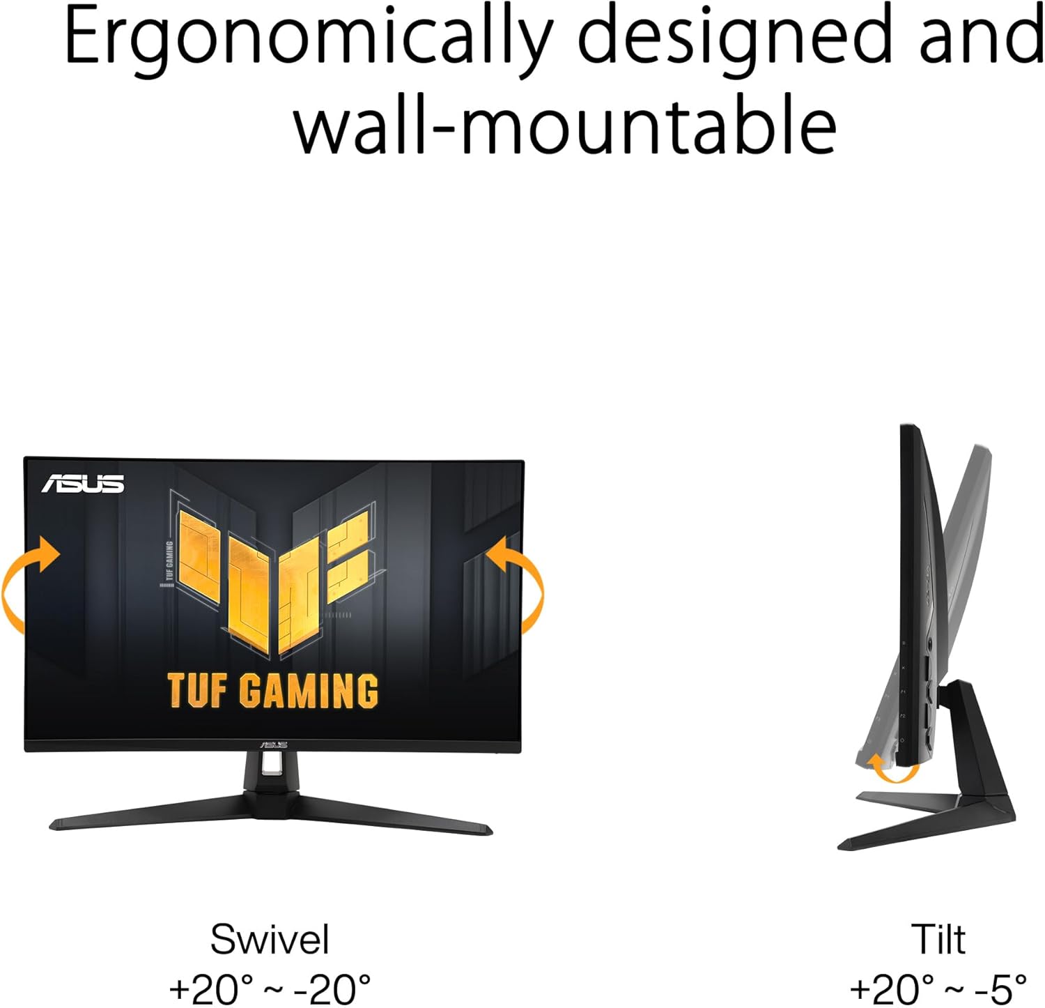 ASUS TUF Gaming 27” 1440P Monitor (VG27AQM5A) - QHD (2560x1440)  300Hz  Fast IPS  Extreme Low Motion Blur Sync  0.3ms  Speaker  95% DCI-P3  Shadow Boost  DisplayWidget Center  3 yr Warranty