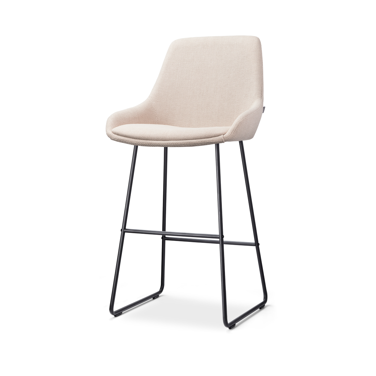 Nolon Nino-Isa Barkruk Beige - Stof - Zwart Onderstel - 75 cm
