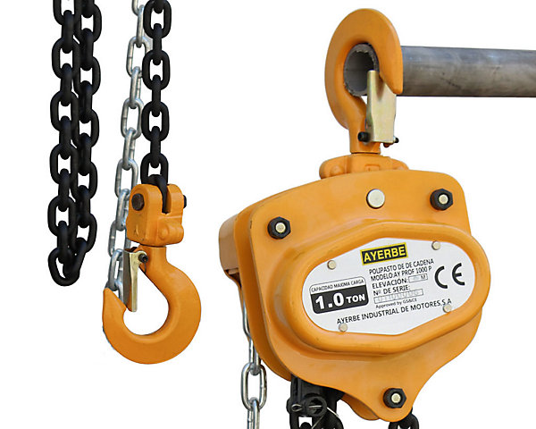 Palan manuel 1T 10m chaine 6mm 2 chaines de levage
