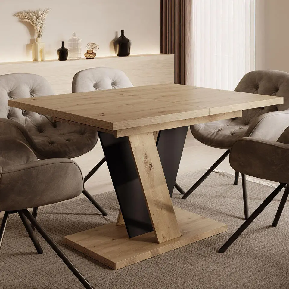 Meubella - Eetkamertafel Velluto - Eiken - 160 cm - Uitschuifbaar