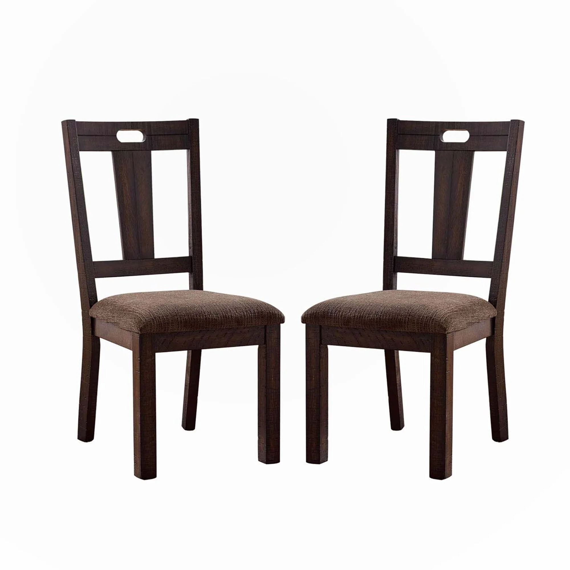 Set of 2 Dining Chairs with Upholstered Seat