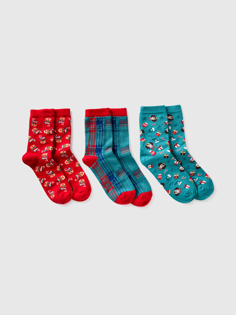 Three pairs of Christmas socks