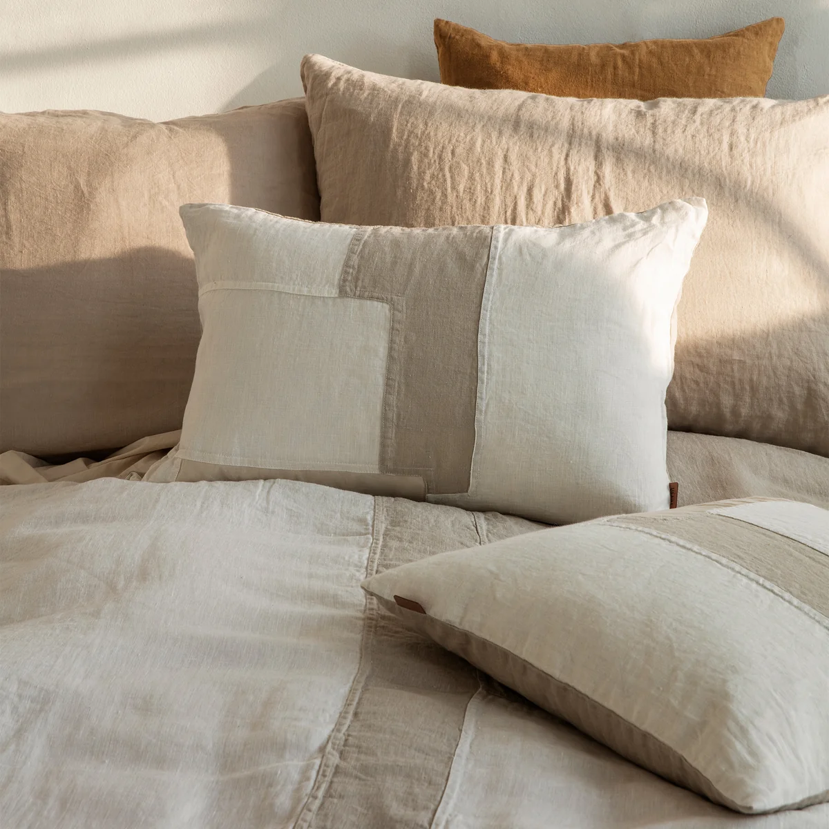 Ferm Living - Part Kissen Patchwork, 50 x 50 cm, off-white