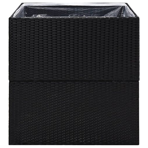 NNEVL Garden Planter Black 80x80x80 cm Poly Rattan