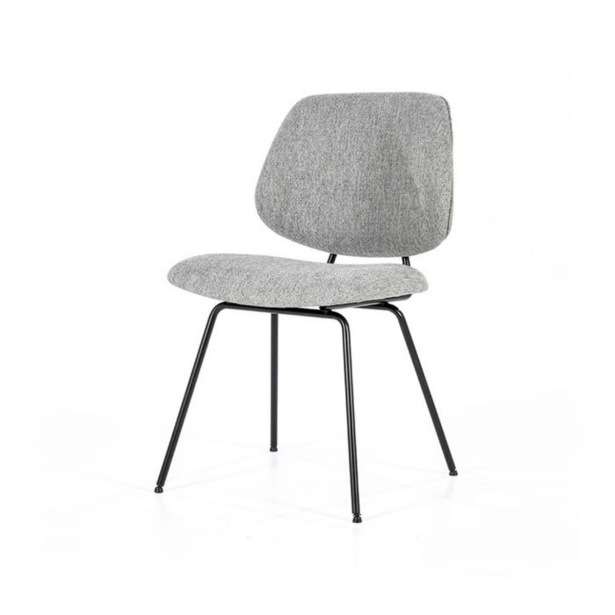 TOINE - Chaise salle à manger moderne en tissu gris