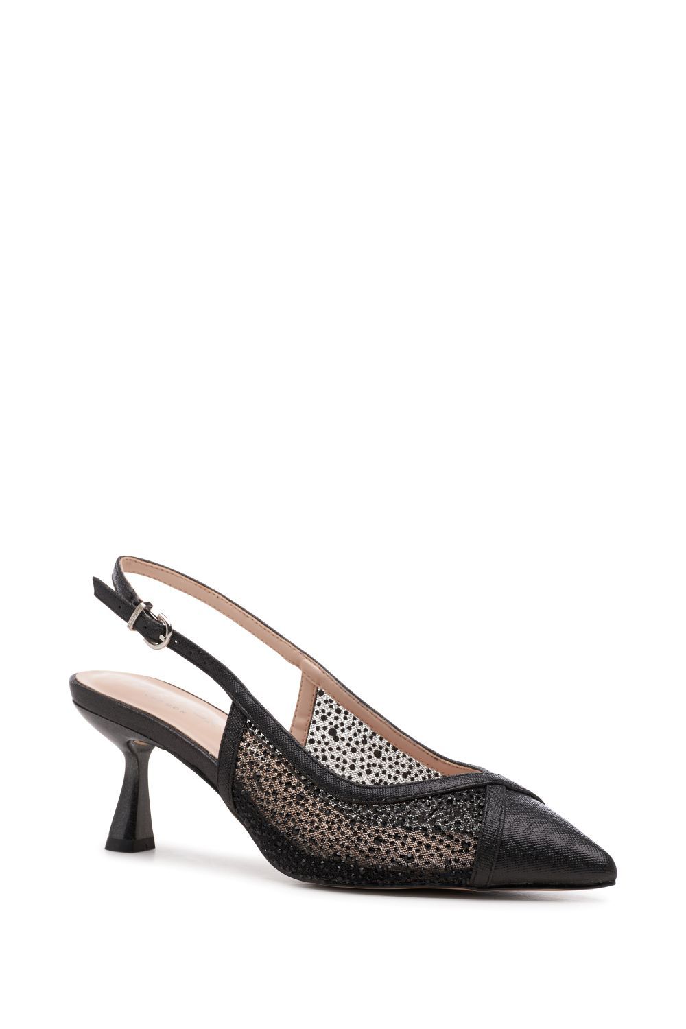Paradox London Fascinate' Wide Fit Mesh Mid Heel Sling Backs