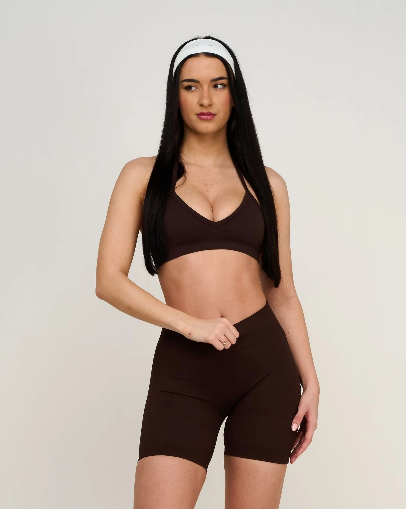 Elevate™ Sculpting Seamless Adjustable Halter Bra | Coffee