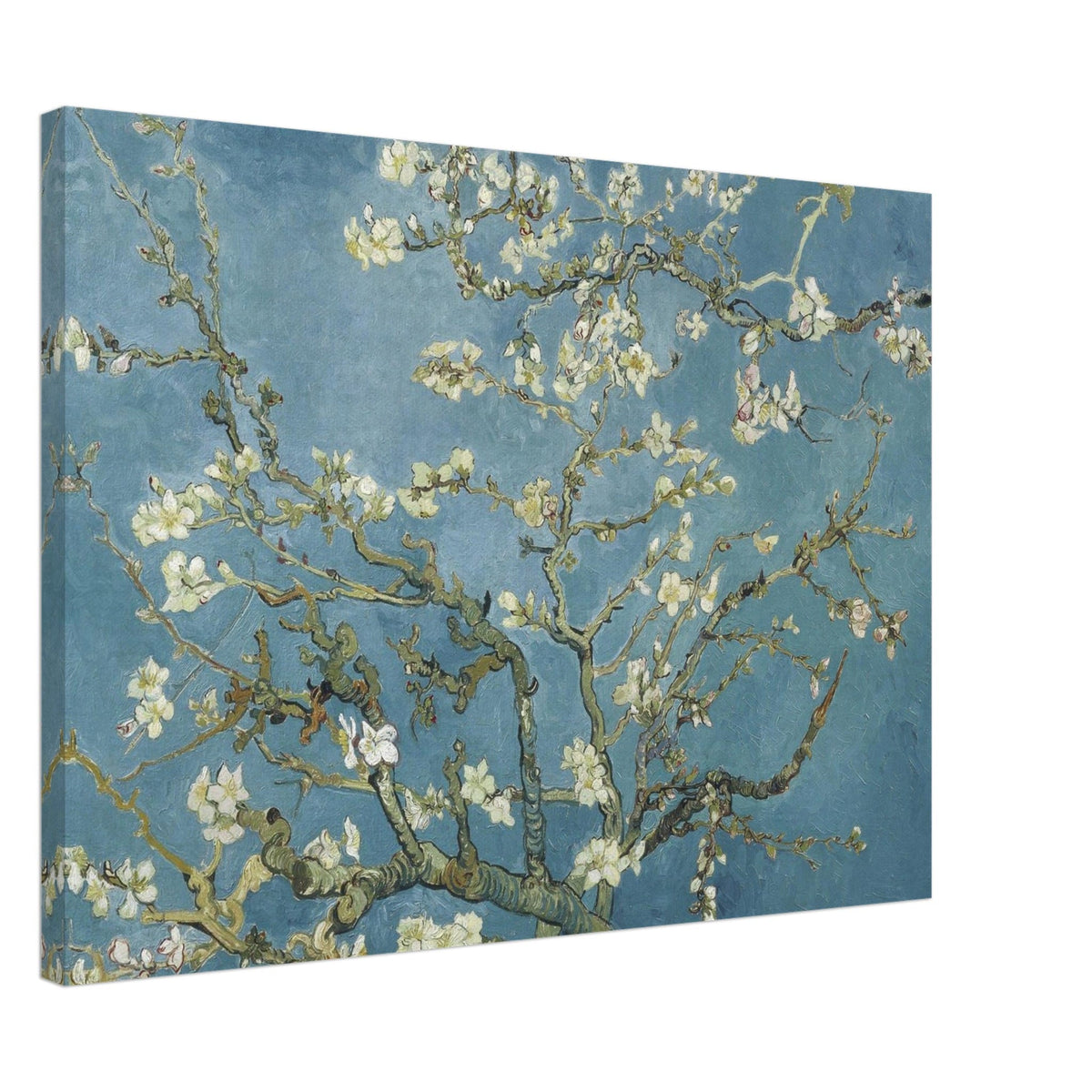 Artfulprints Canvas Vincent van Gogh - Amandelbloesem canvas - 70x50 cm - Blauw