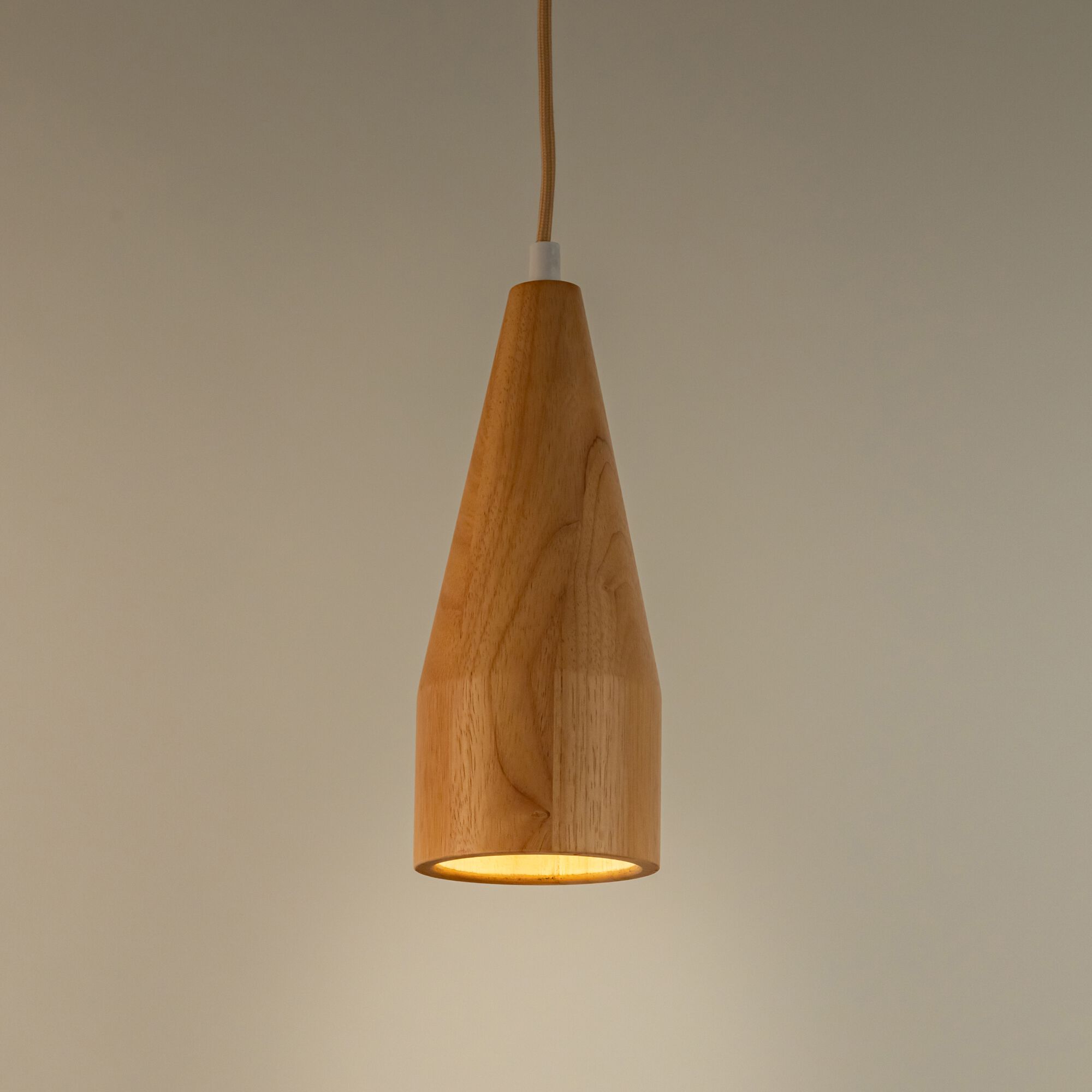 MELINA - Suspension électrifiée en bois d'hévéa - bois clair