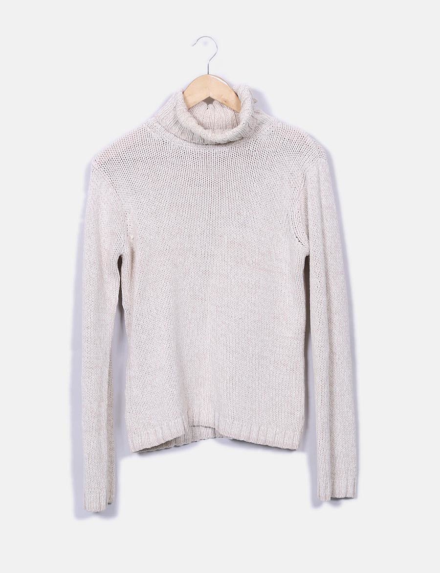 Camaïeu Beige knit sweater with turtleneck
