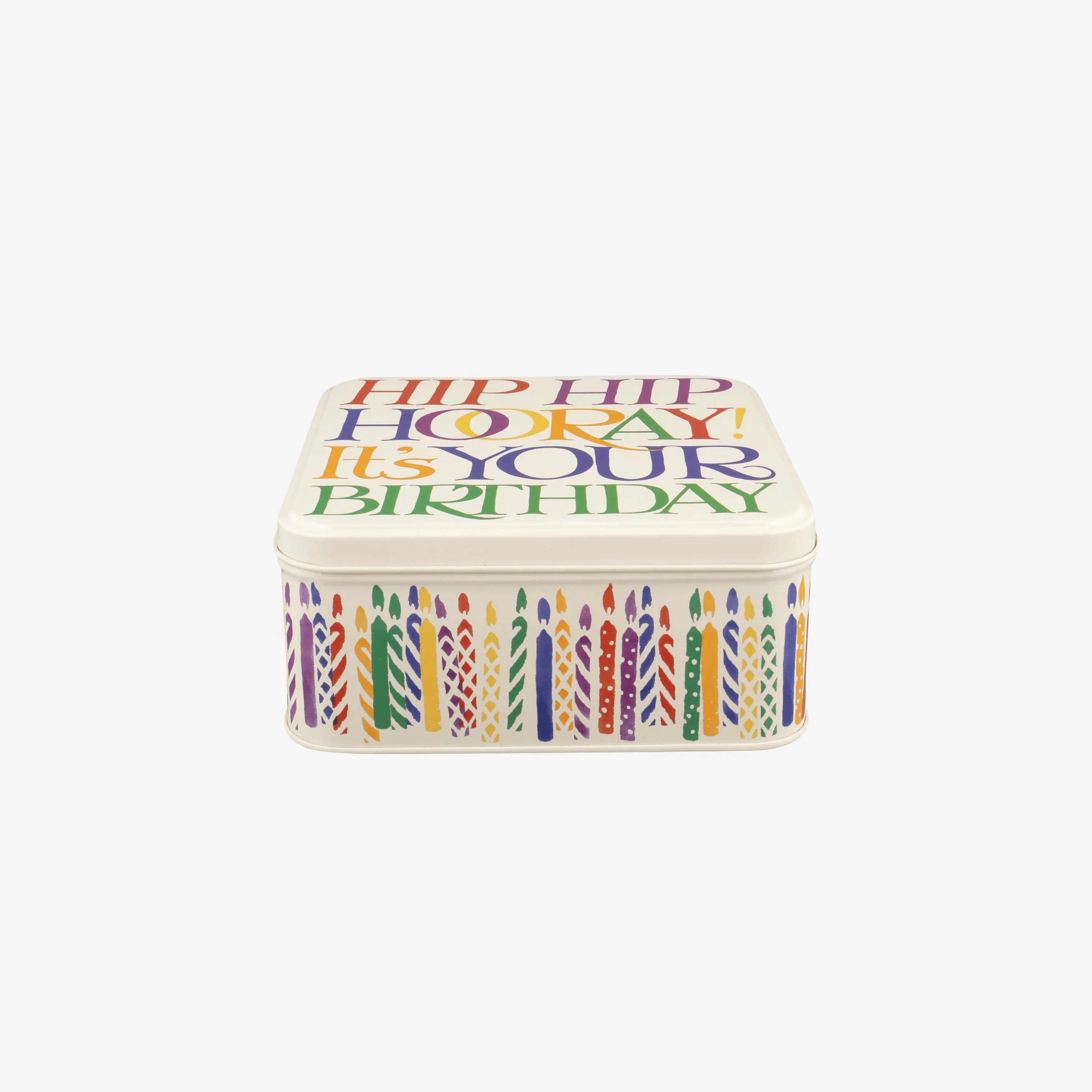 Rainbow Toast Happy Birthday Medium Square Tin