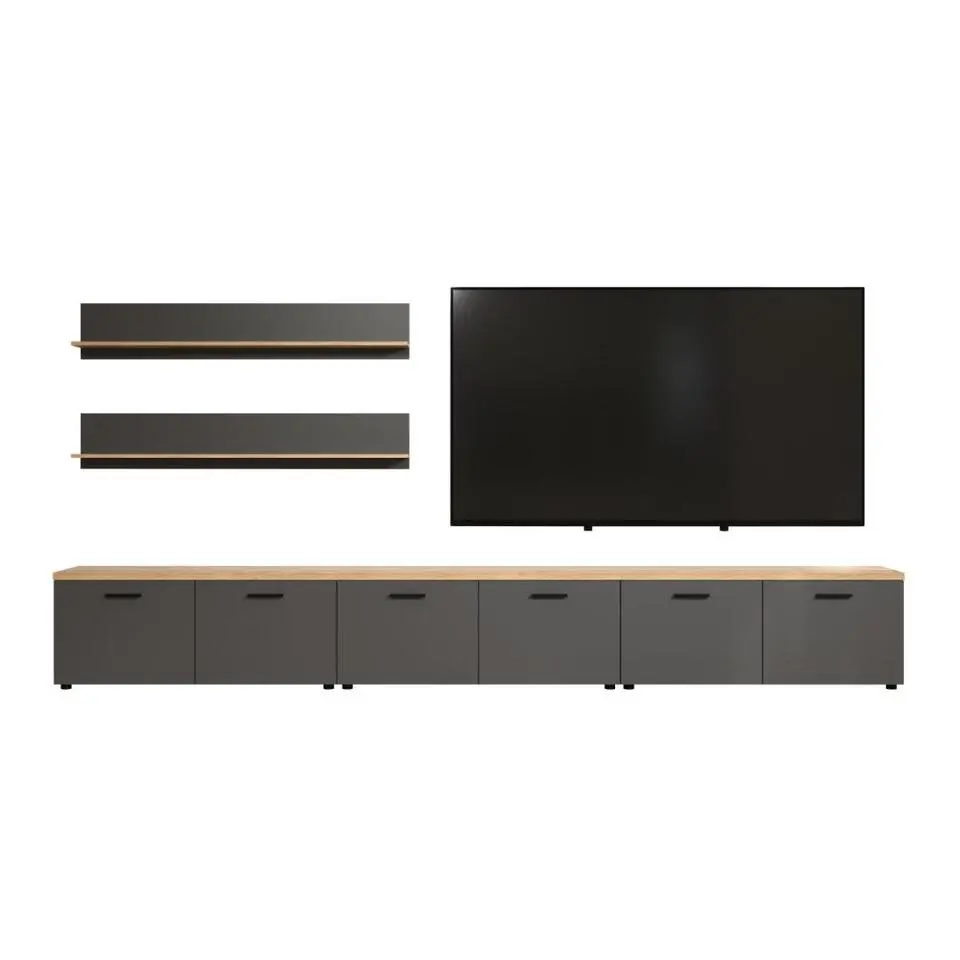 Hioshop Baggio systeem rek 5 delen antraciet