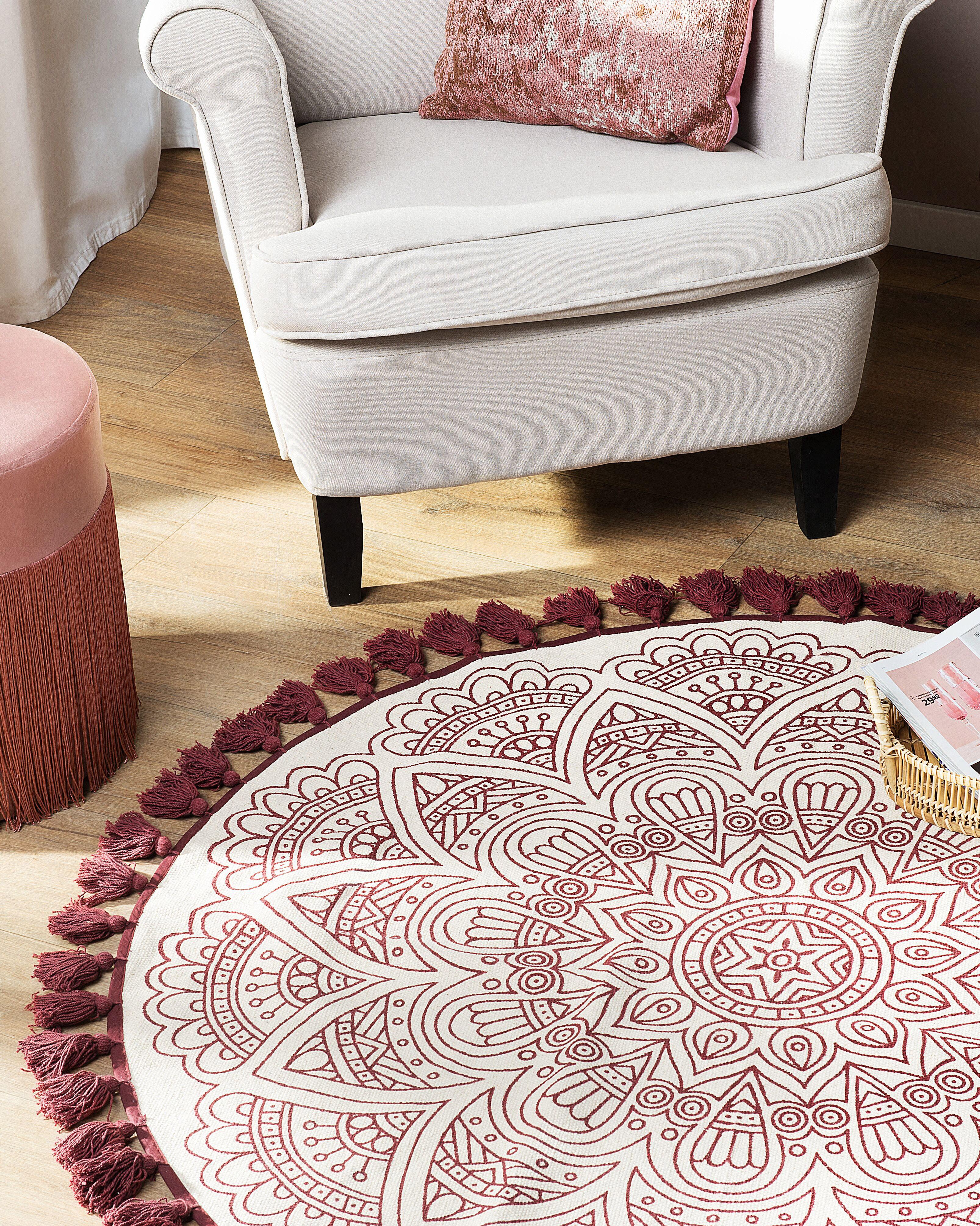 Rug AYAKLI Red ? 120 cm Cotton