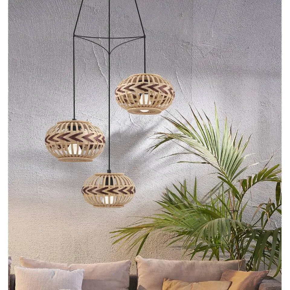 EGLO Dondarrion Hanglamp - E27 - Hout - Zwart/Bruin