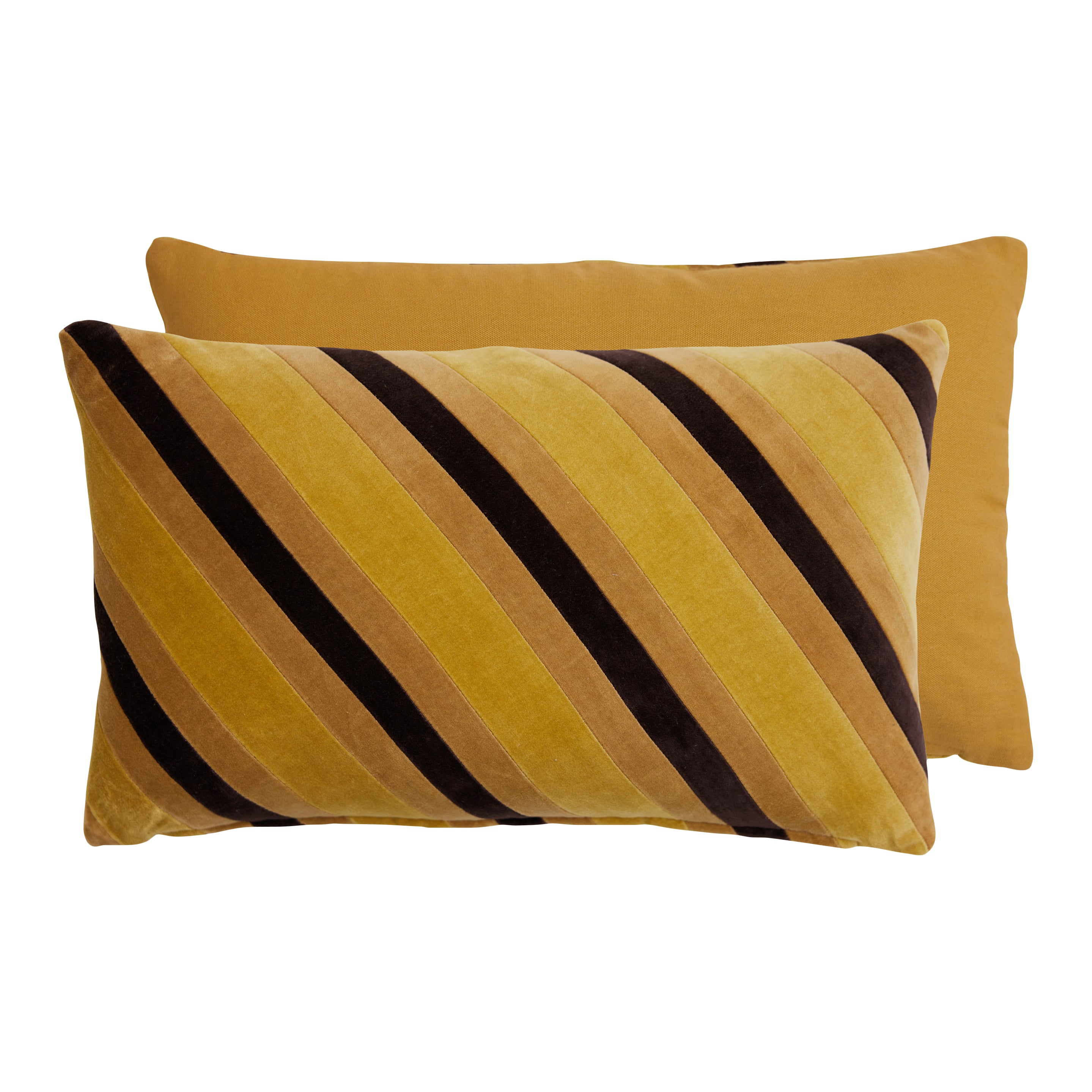 HKliving Striped Velvet Sierkussen 30 x 50 cm - Honey